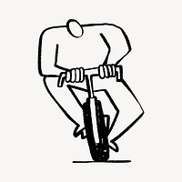 Man riding bicycle, wellness doodle