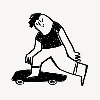 Man on skateboard, hobby doodle