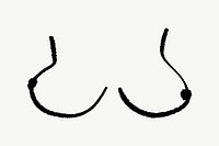 Breasts shape, women's health doodle psd