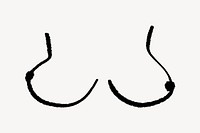 Breasts shape, women's health doodle