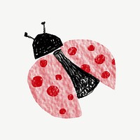 Cute ladybug,  doodle graphic psd