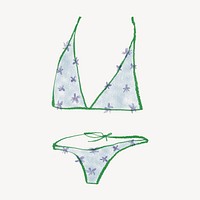 Women's bra and panty, doodle graphic