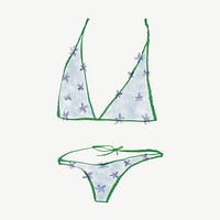 Women's bra and panty, doodle graphic psd