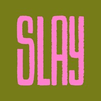 Slay word, chalky typography doodle psd