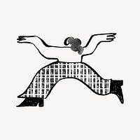 Woman dancing doodle, party graphic