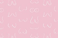 Women's breasts pattern background, cute doodle