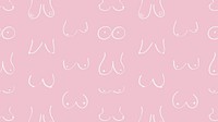 Women's breasts pattern computer wallpaper, cute doodle background