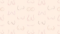 Women's breasts pattern computer wallpaper, cute doodle background