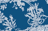 Blue floral background, remixed by rawpixel