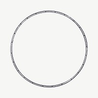Black circle frame, round simple design psd
