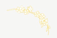 Yellow flower clipart psd, remixed by rawpixel