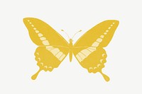 Yellow butterfly clipart psd, remixed by rawpixel