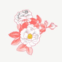 Aesthetic rose clipart psd, remixed by rawpixel