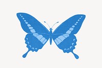 Blue butterfly, animal illustration, remixed by rawpixel