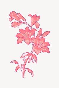 Pink flower illustration, remixed by rawpixel