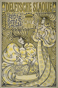 Poster for Delft Salad Oil (1894) by Jan Toorop. Original public domain image from the Rijksmuseum