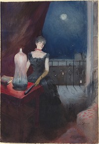 Standing Woman with a Fan, probably (1880&ndash;1890) by Jean&ndash;Louis Forain.  