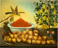 Fruit on a Tray (ca. 1840) by American 19th Century.  