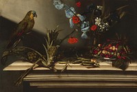 Still Life with Artichokes and a Parrot (17th century) by Italian 17th Century.  