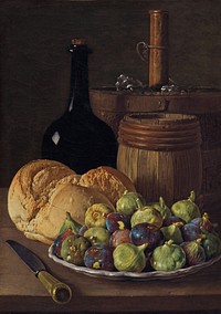 Still Life with Figs and Bread (ca. 1770) by Luis Meléndez.  