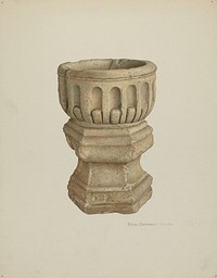 Stone Baptismal Font (ca.1940) by Rose Campbell-Gerke.  