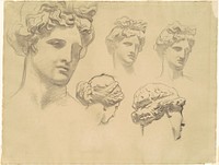 Studies for "Apollo and the Muses" (c. 1921) by John Singer Sargent.  