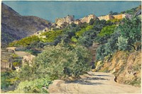 Sun–Drenched Hills near Menton, 1880 by Jules–Ferdinand Jacquemart.  