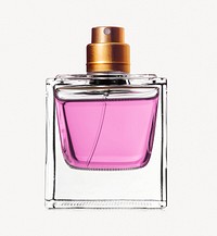 Pink perfume bottle collage element psd