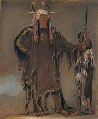 Peh-tó-pe-kiss, Eagle's Ribs, a Piegan Chief (1832) painting in high resolution by George Catlin.  