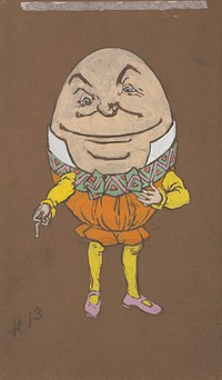 Humpty Dumpty (1915) Costume Design for Alice in Wonderland in high resolution by William Penhallow Henderson.  