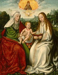 Saint Anne with the Virgin and the Christ Child (ca. 1511–1515) by Master of Frankfurt.  