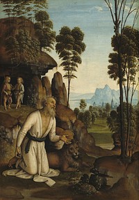 Saint Jerome in the Wilderness (ca. 1490–1500) by Anonymous Artist & Pietro Perugino.  