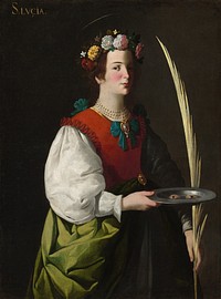 Saint Lucy (ca. 1625&ndash;1630) by Francisco de Zurbar&aacute;n.  