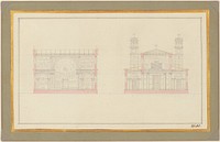 Section of the Crossing and the West End of a Cathedral for Berlin (1827) painting in high resolution by Karl Friedrich Schinkel. 