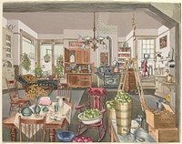 Semi-Rural Kitchen and Dining Room (1910) (1935/1942) byPerkins Harnly.  