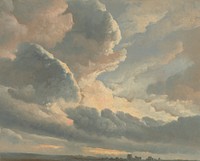 Study of Clouds with a Sunset near Rome; Simon Alexandre Clément Denis (1786-1801)