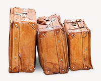 Vintage luggages collage element  psd