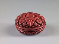 Covered Incense Box with Design of Lotus Seed Pod and Petals