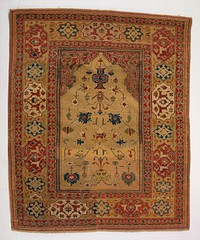 “Transylvanian” Prayer Carpet with Yellow Ground