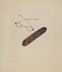 Spectacles and Case (c. 1937) by H. Langden Brown.  