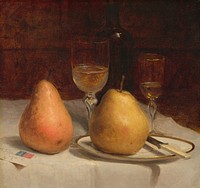 Two Pears on a Tabletop (ca. 1866) by Sanford Robinson Gifford.  