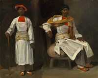 Two Studies of an Indian from Calcutta, Seated and Standing (ca. 1823–1824) by Eugène Delacroix.  