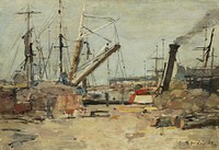 The Trawlers (1885) by Eug&egrave;ne Boudin.  
