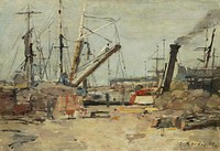 The Trawlers (1885) by Eugène Boudin.  