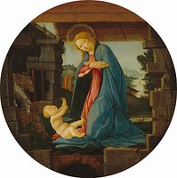 Sandro Botticelli's The Virgin Adoring the Child (1480–1490). 