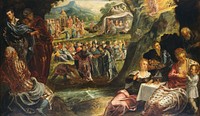 The Worship of the Golden Calf (ca. 1594) by Italian 16th Century & Jacopo Tintoretto.  