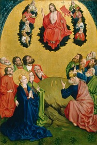 The Ascension (1456–1457) by Johann Koerbecke.  