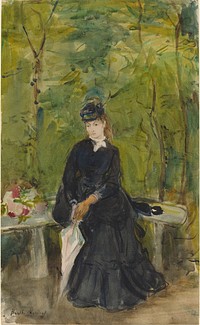 The Artist's Sister Edma Seated in a Park (1864) by Berthe Morisot.  