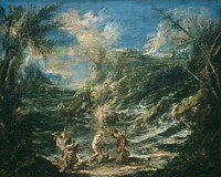 The Baptism of Christ (ca. 1740) by Alessandro Magnasco.  