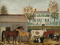 The Barnyard in the late 19th century by Amzi Emmons Zeliff.  